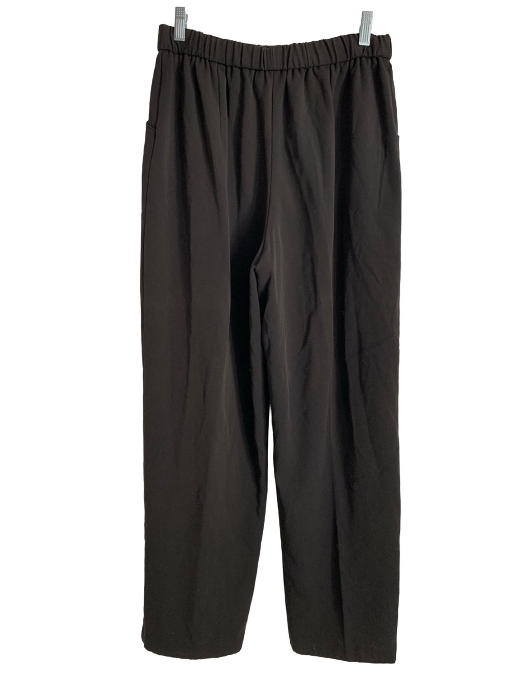 JM COLLECTION Women’s Black Elastic Waist Pull On Trouser Pants